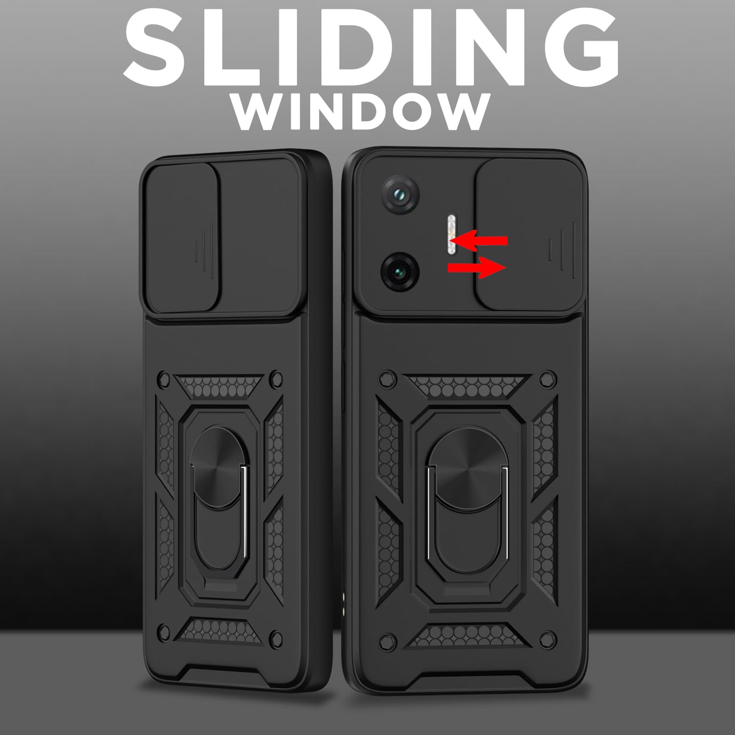 Pikkme Poco F7 5G D10 Tough Armor Back Cover (Black)