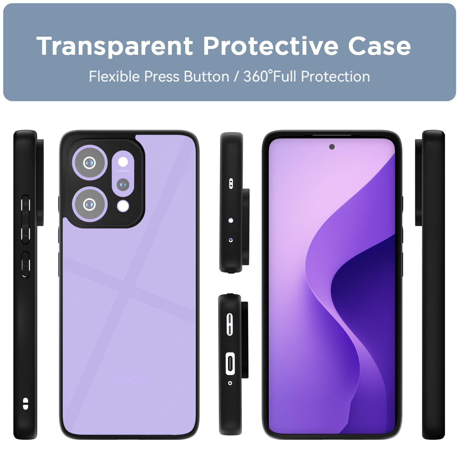 Oppo Reno 14 Pro 5G Hybrid mobile cover in black by Pikkme – photo 3