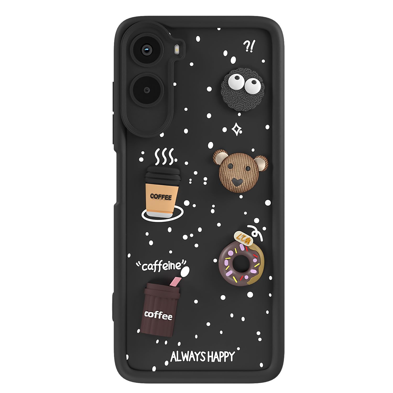 Poco M7 Plus 5G Bear Coffee phone cover in black by Pikkme – photo 7