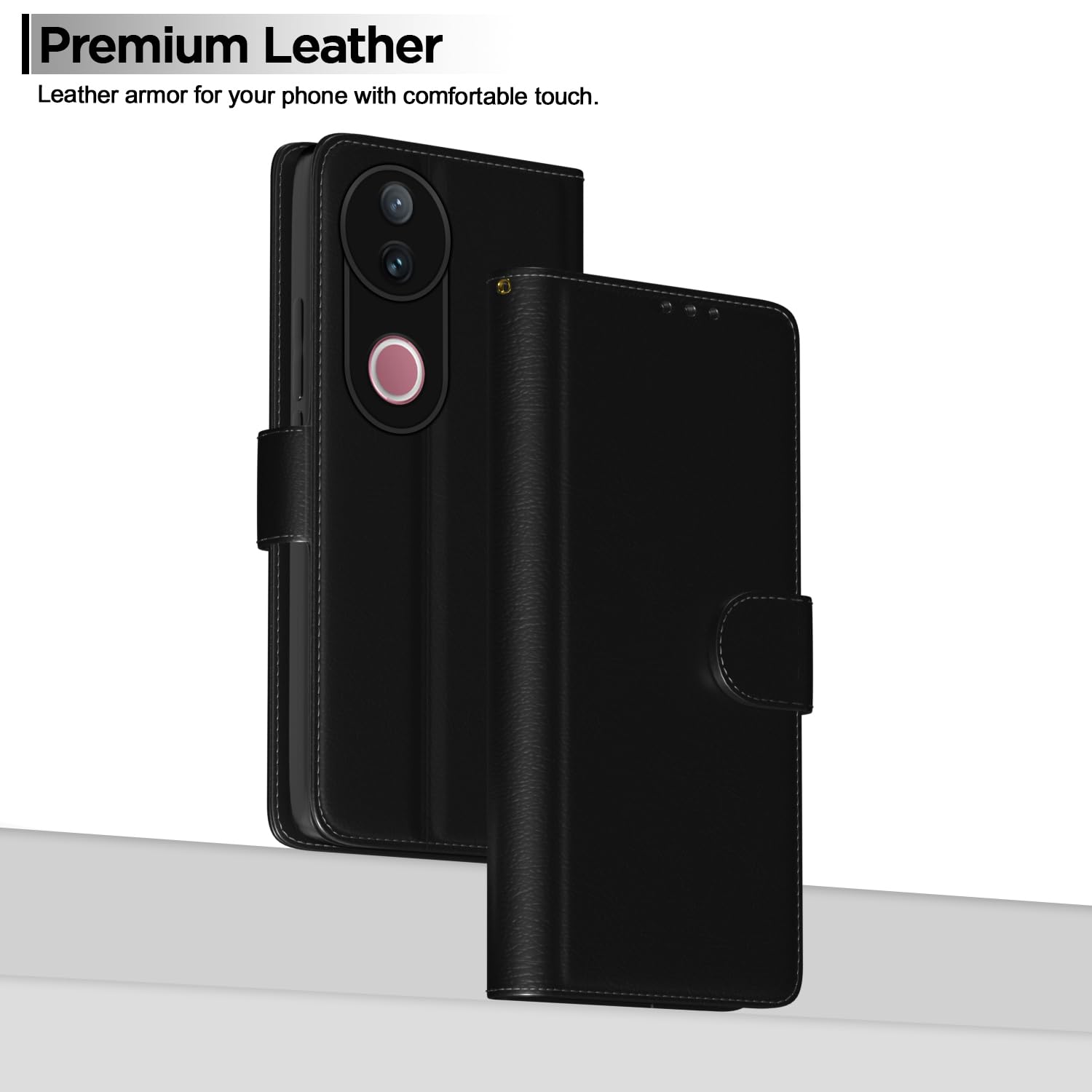 Pikkme Vivo V50 5G / V50e 5G Vintage Flip Cover (Black)