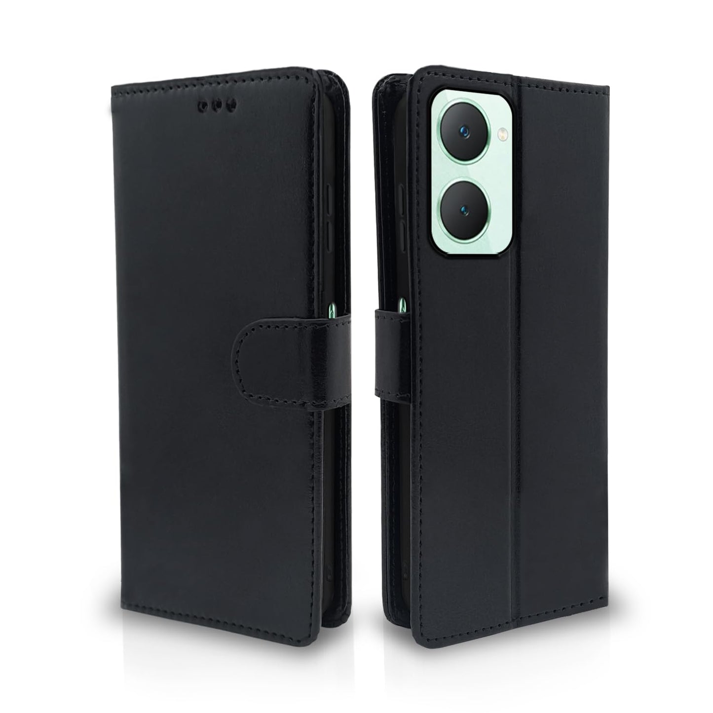 Pikkme Vivo Y18 4G Vintage Flip Cover (Black)