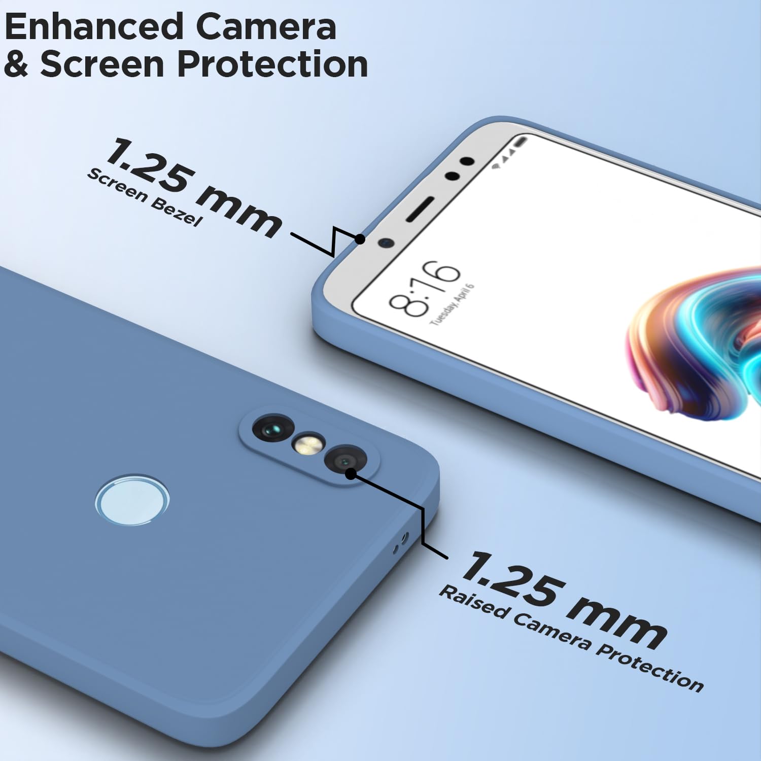 Pikkme  Redmi Note 5 Pro Soft Matte Silicone Shockproof Case (Aqua Blue)