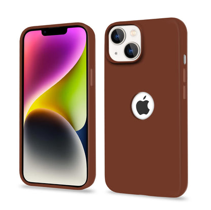 iPhone 14 Plus Soft Silicone phone cover in brown by Pikkme