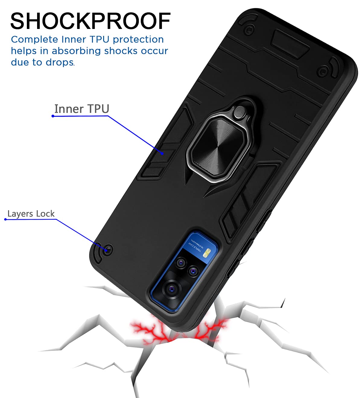 Pikkme black mobile back cover for Vivo Y51 – photo 4