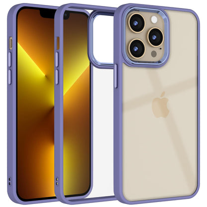 Pikkme iPhone 13 Pro Max Electroplated Crome Metal Ring Back Cover (Purple)
