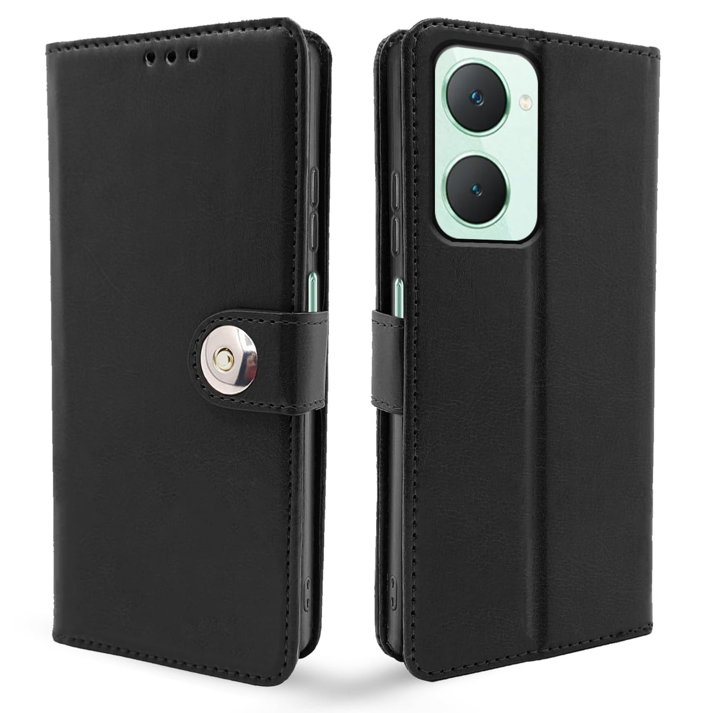 Pikkme Vivo Y18 4G Button Flip Cover (Black)