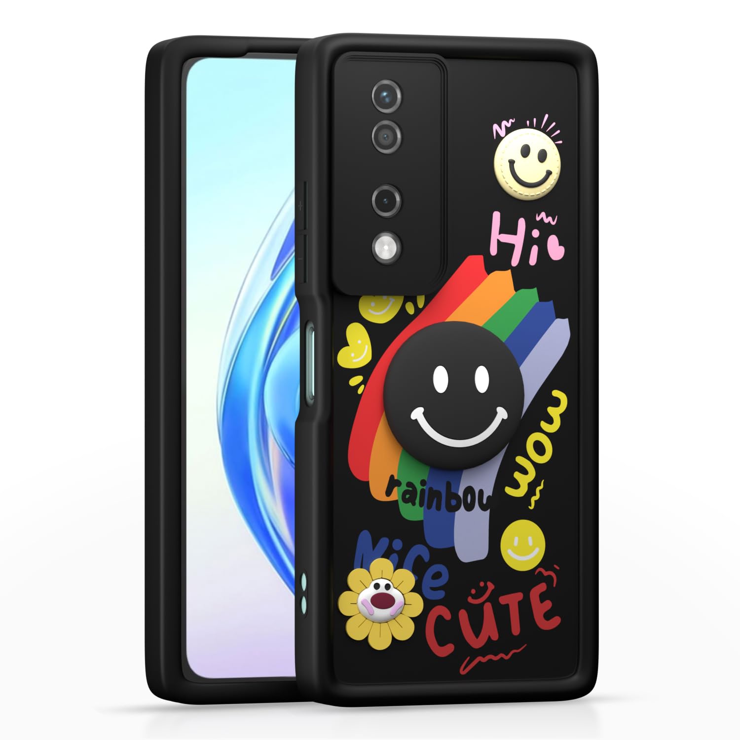 Pikkme black mobile cover for Honor X7B 5G