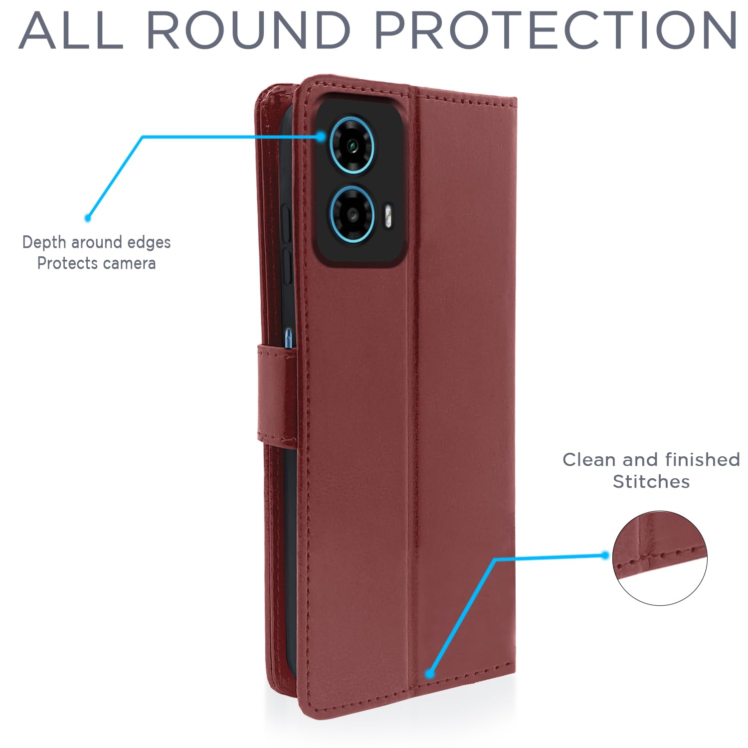 Pikkme brown wallet flip cover for Moto G24 Power – photo 4