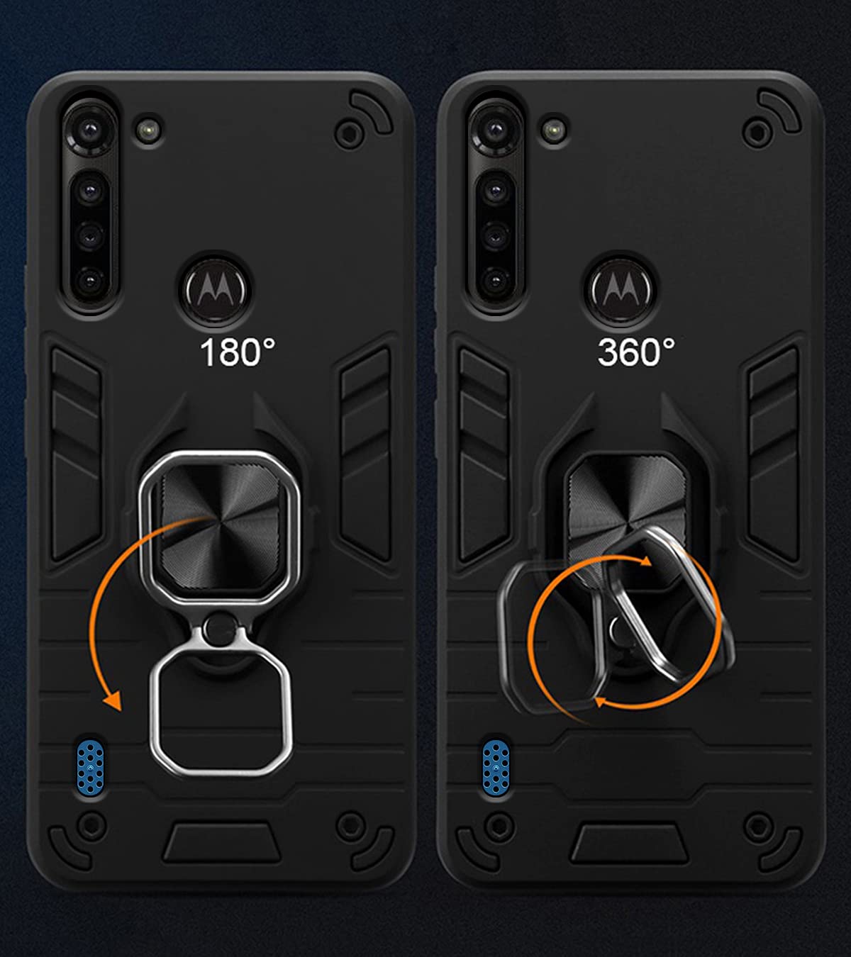 Pikkme black D5 Tough Armor mobile back cover for Moto G8 Power Lite – photo 3