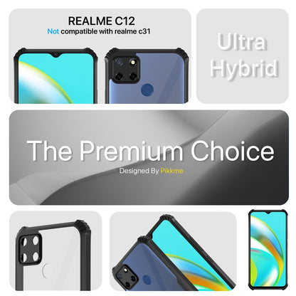 Black Hybrid mobile back cover for Realme C25/C25s/C12/Narzo 30A/Narzo 20 – Pikkme – photo 2
