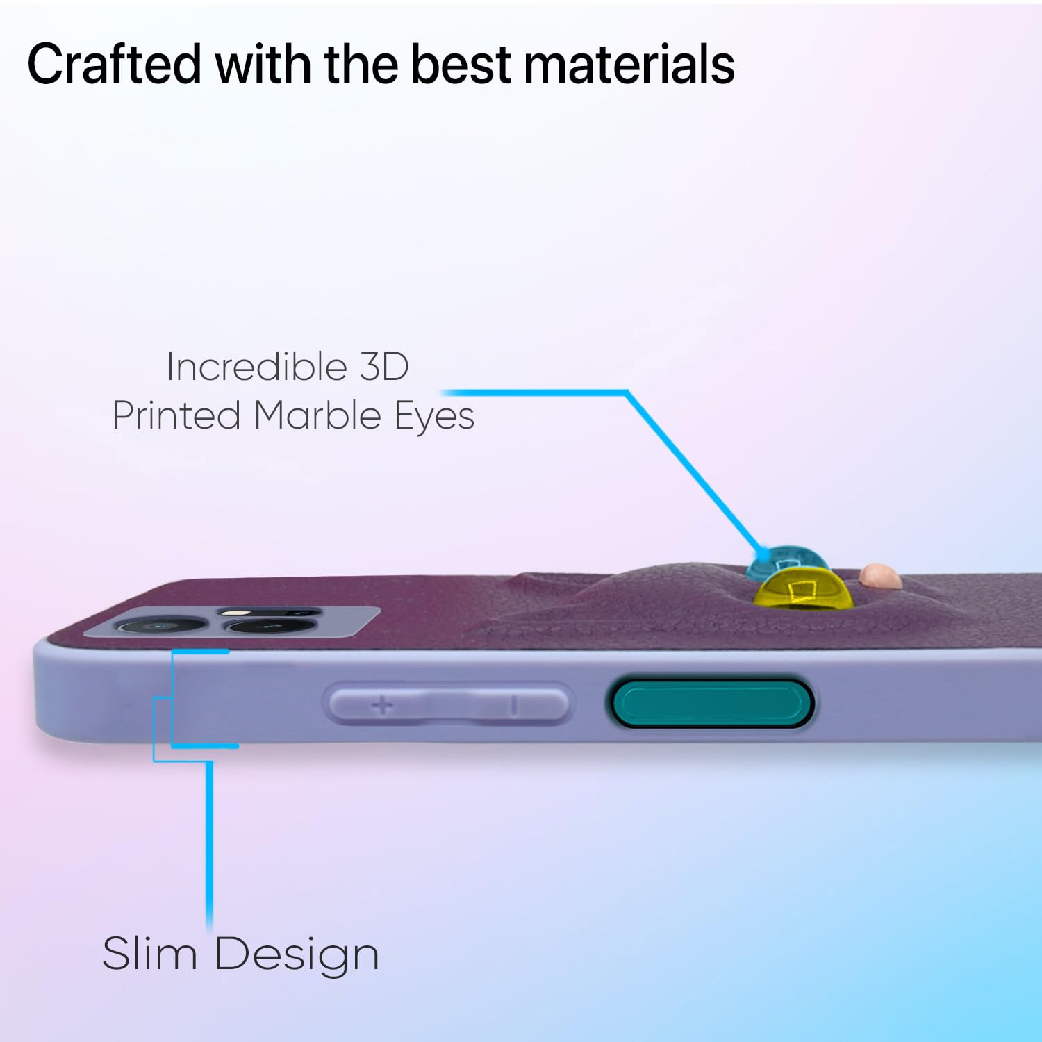 Pikkme Vivo T1 5G / Vivo Y75 5G / iQOO Z6 5G Kitty Back Cover (Purple)