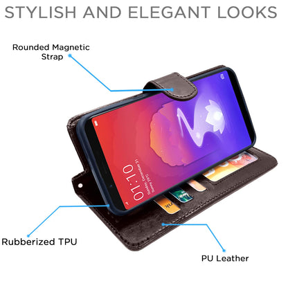 Pikkme Realme 1 Vintage Flip Cover (Coffee)