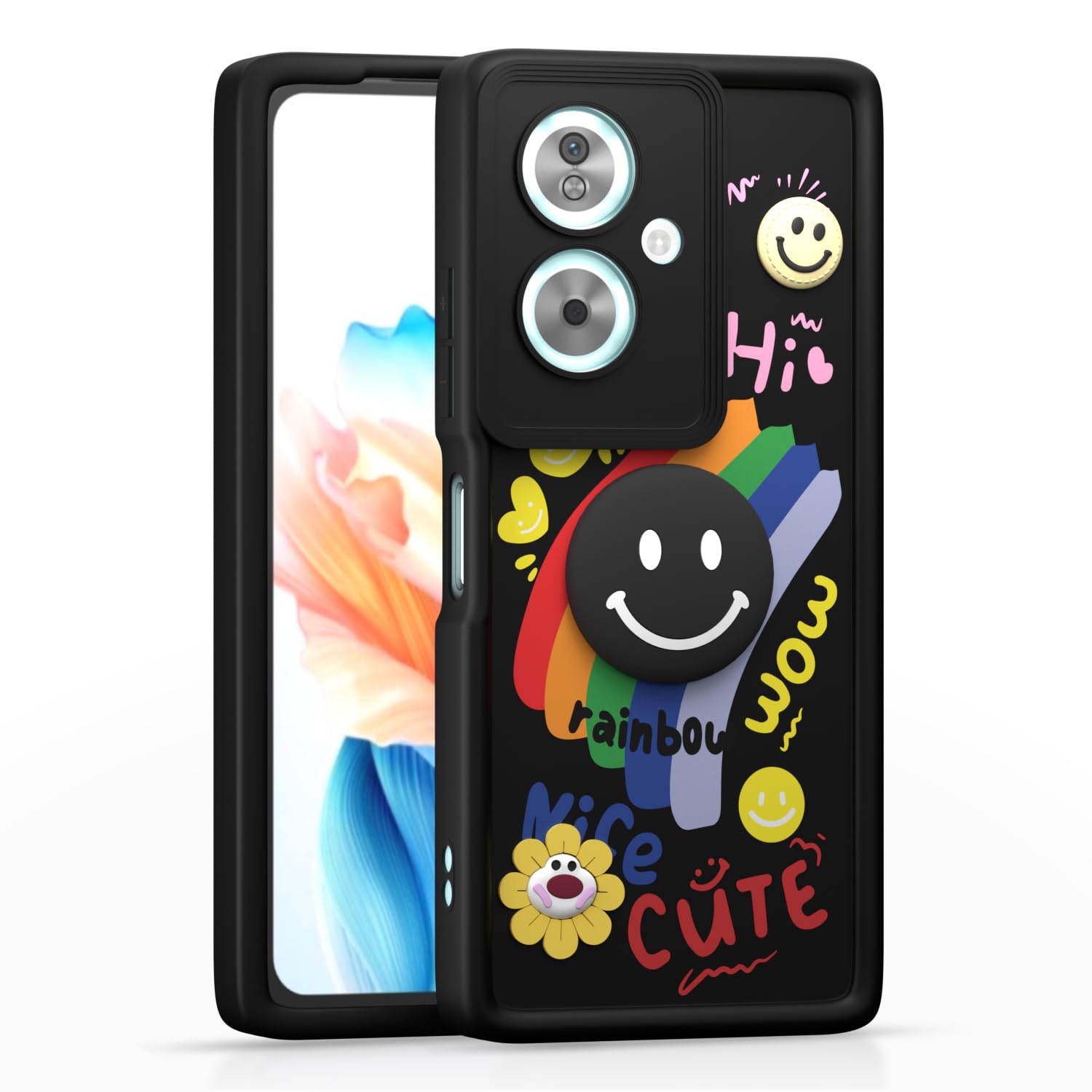 Oppo A79 5G Soft Silicone mobile back cover in black by Pikkme