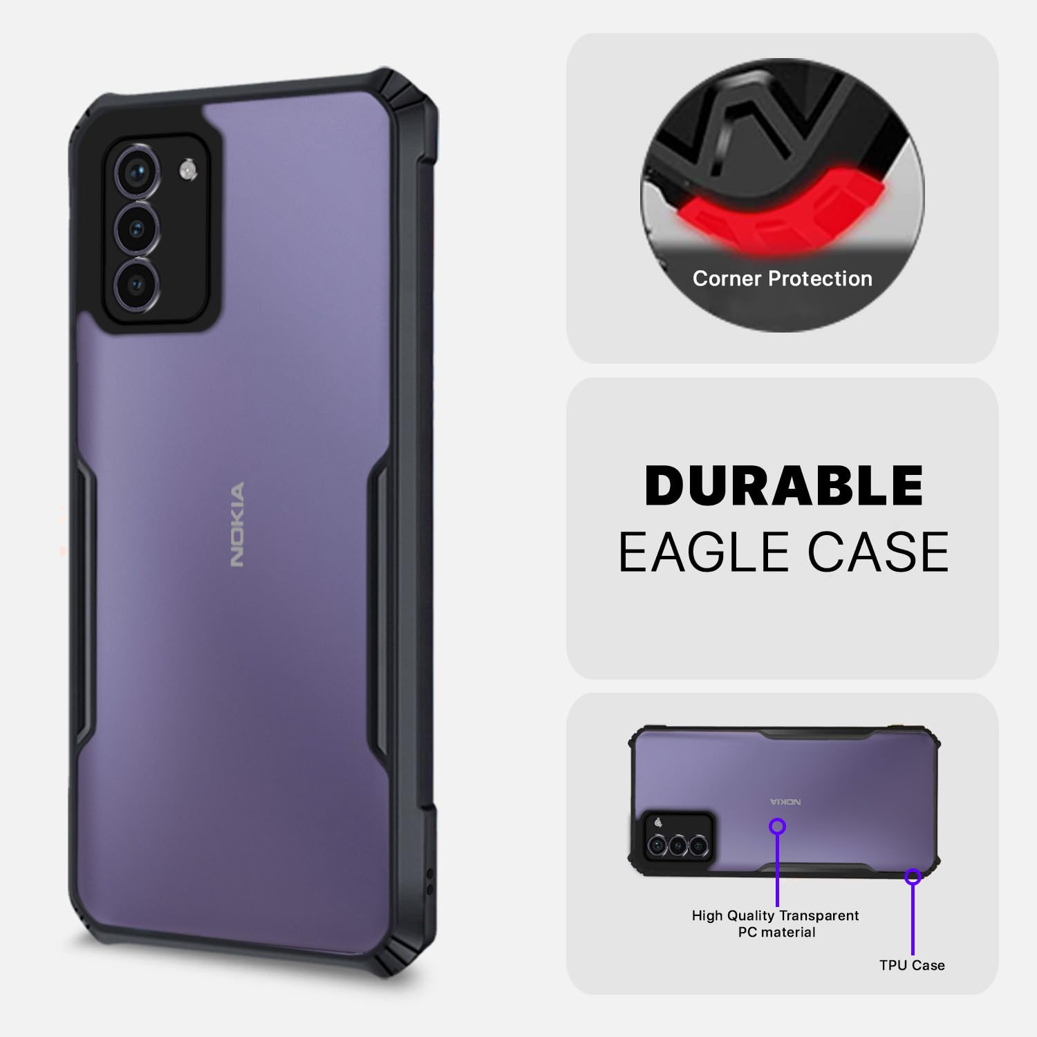 Nokia G42 5G Hybrid back cover in black by Pikkme – photo 5