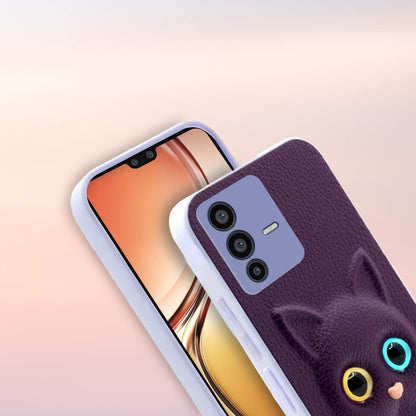 Pikkme Vivo V23 5G Kitty Back Cover (Purple)