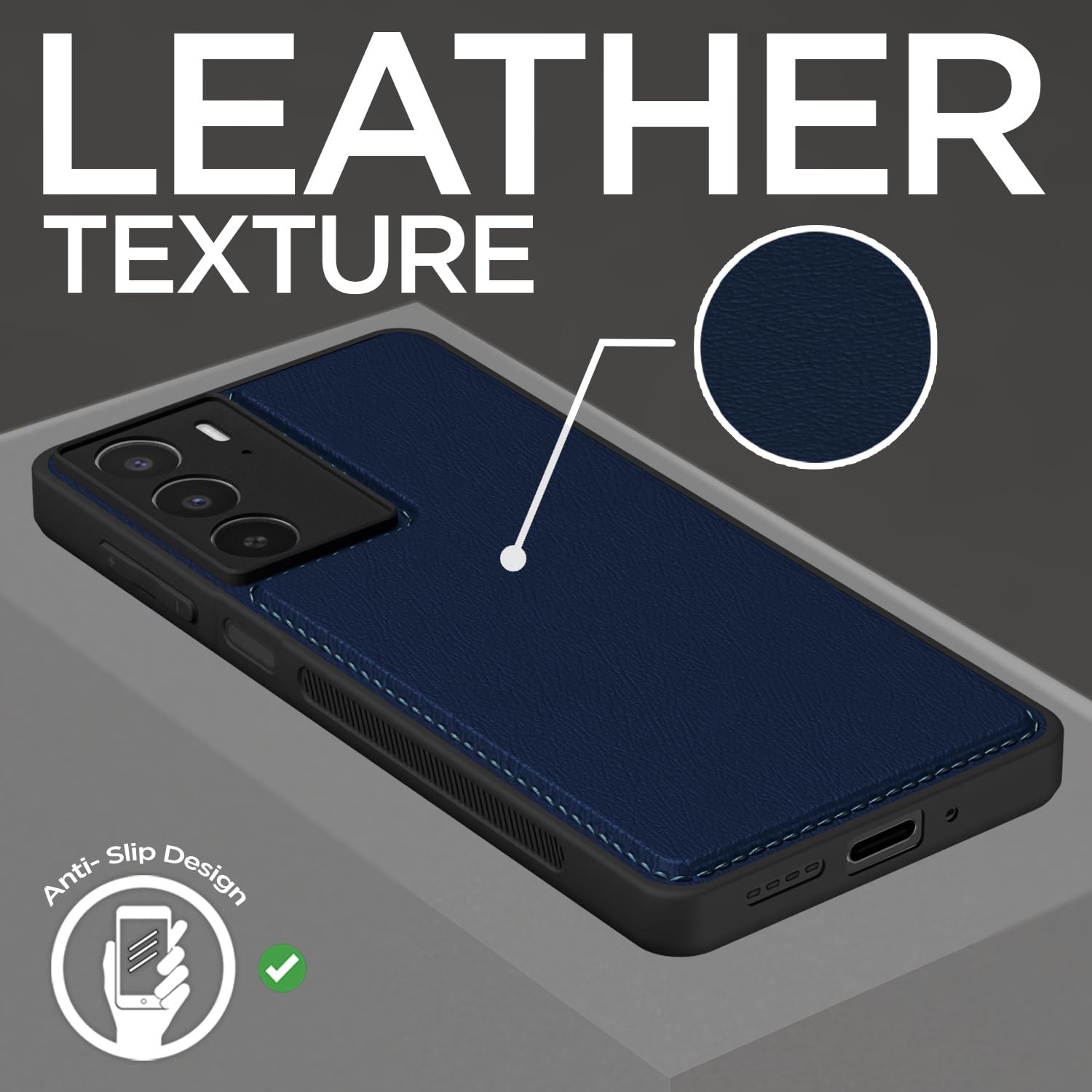 Pikkme Realme C75 Leatherback Back Case | Blue