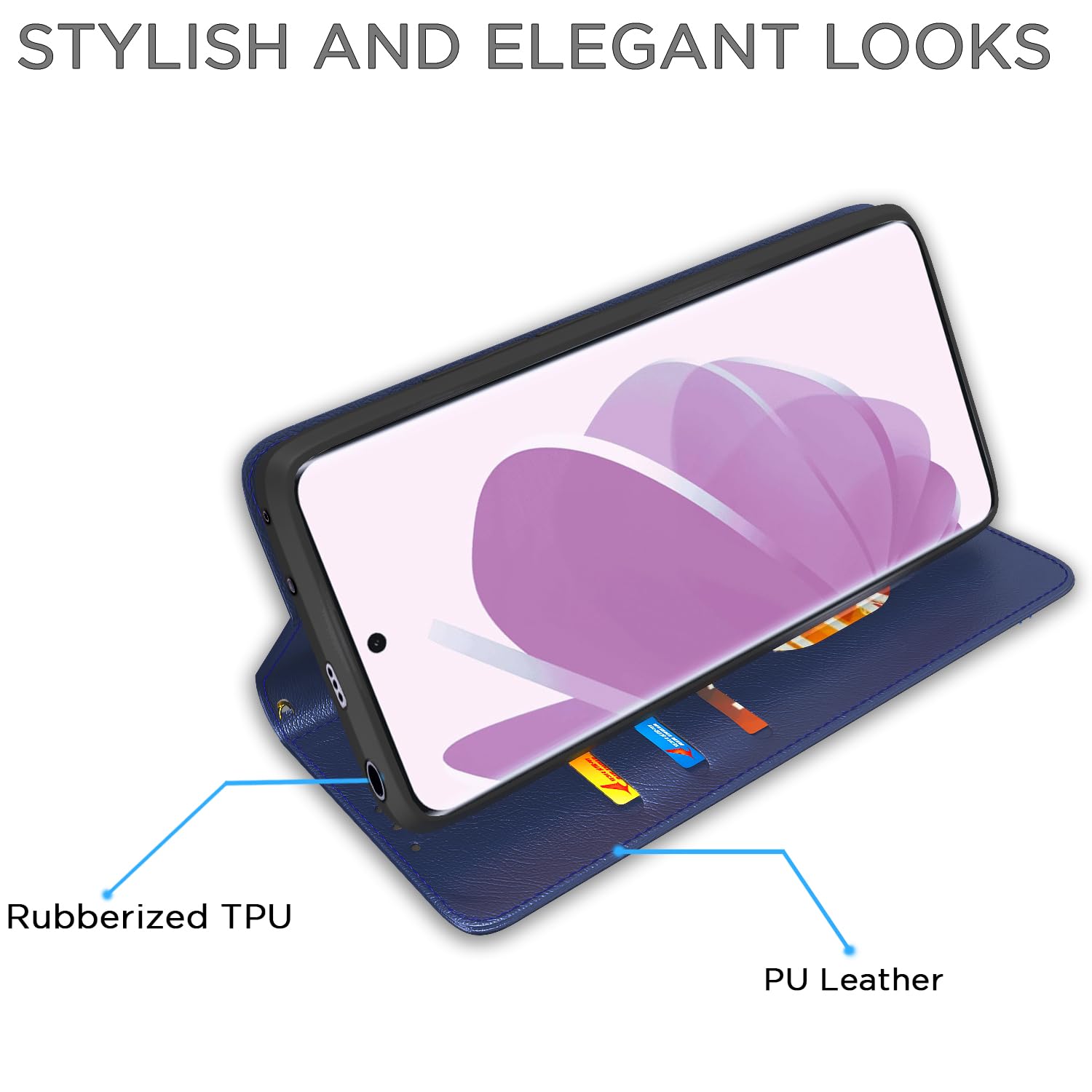 Pikkme blue mobile flip cover for Redmi Note 14 Pro/Note 14 Pro Plus 5G – photo 5