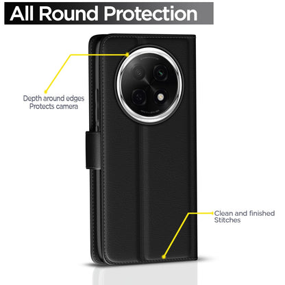 Pikkme Oppo F29 Pro 5G Vintage Flip Cover (Black)