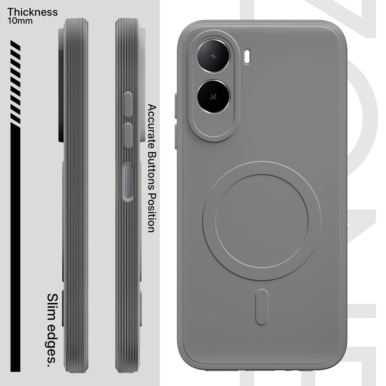 Grey mobile back cover for Redmi A7 Pro/Poco C85x 5G – Pikkme – photo 3