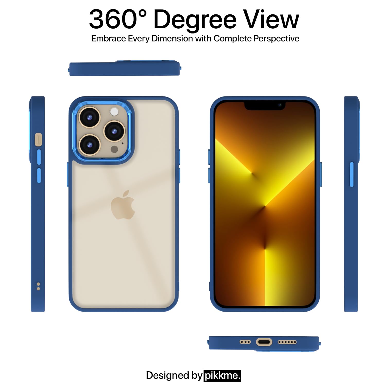 iPhone 13 Pro Chrome back cover in indigo by Pikkme – photo 2