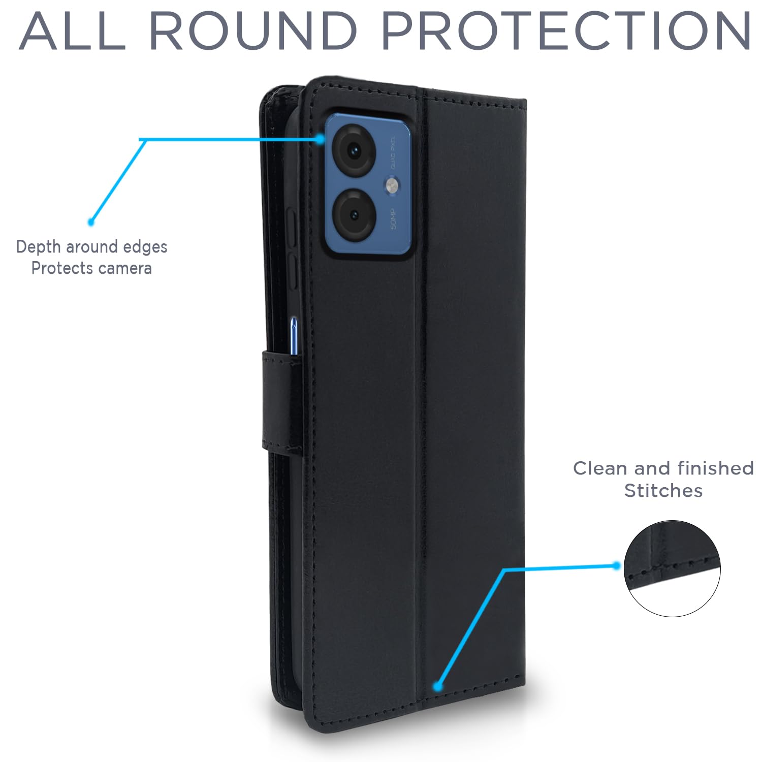 Pikkme black Wallet wallet flip cover for Moto G14 – photo 4