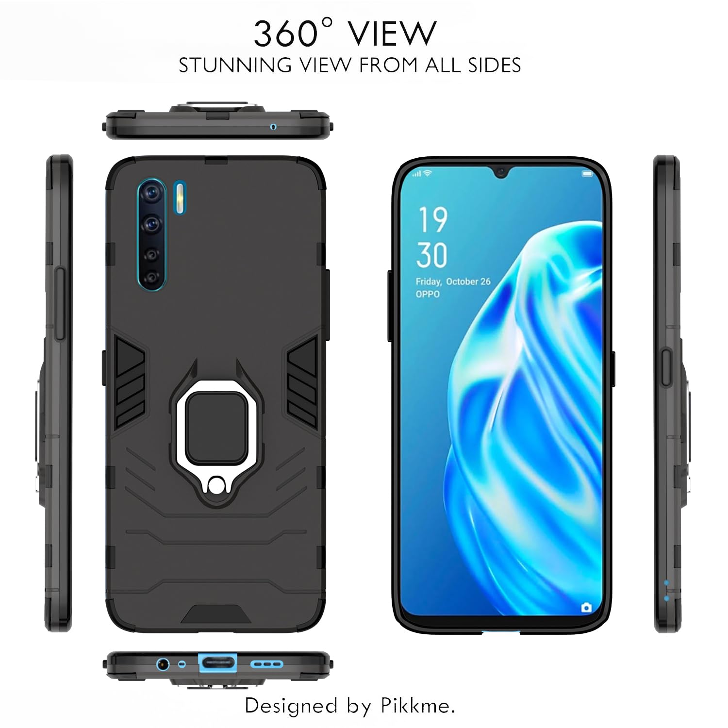Black mobile back cover for Oppo F15 – Pikkme – photo 3