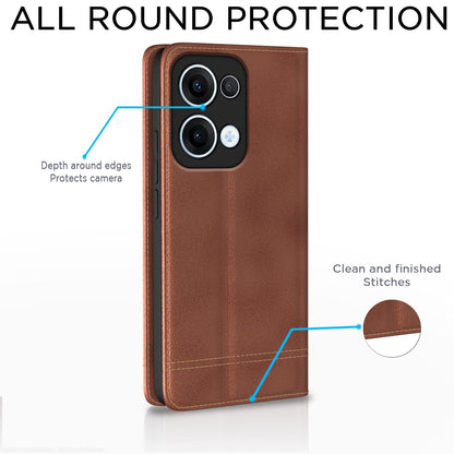Pikkme Oppo Reno 13 5G Magnetic brown flip case – photo 4