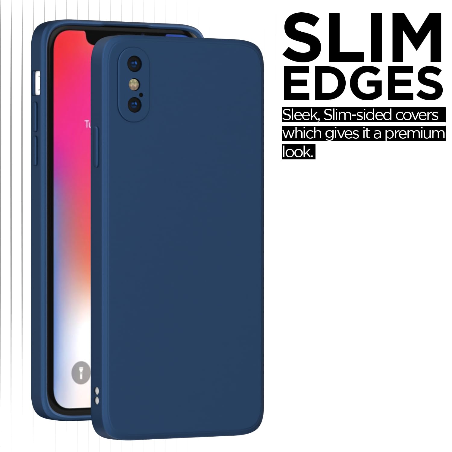 Pikkme iPhone X/XS Soft Matte Liquid Silicone Slim Back Cover | Blue