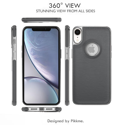 iPhone XR Leatherback phone cover in chrome grey by Pikkme – photo 3