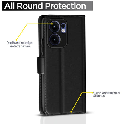 Pikkme black Wallet wallet flip cover for Oppo Reno 13F 5G – photo 4