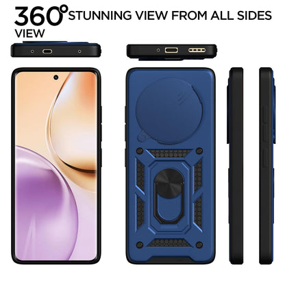 Pikkme Realme P3 Pro 5G / Realme 14 Pro Plus 5G D10 Tough Armor Back Cover (Blue)