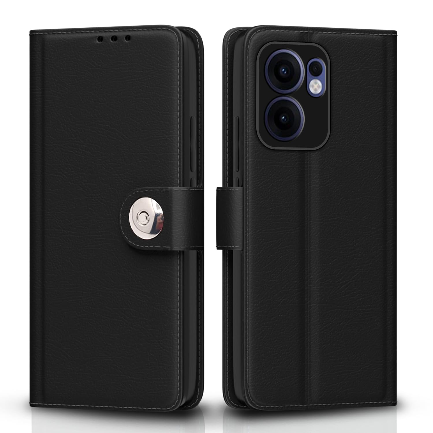 Black Button mobile flip cover for Oppo Reno 13F 5G – Pikkme