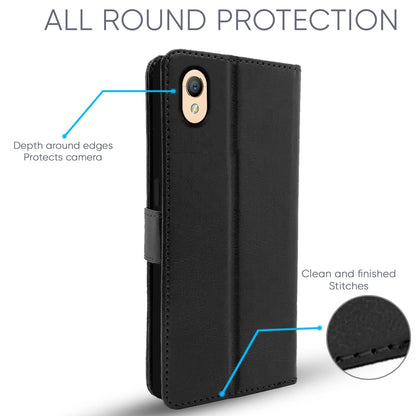 Oppo A37 wallet flip cover in black by Pikkme – photo 2