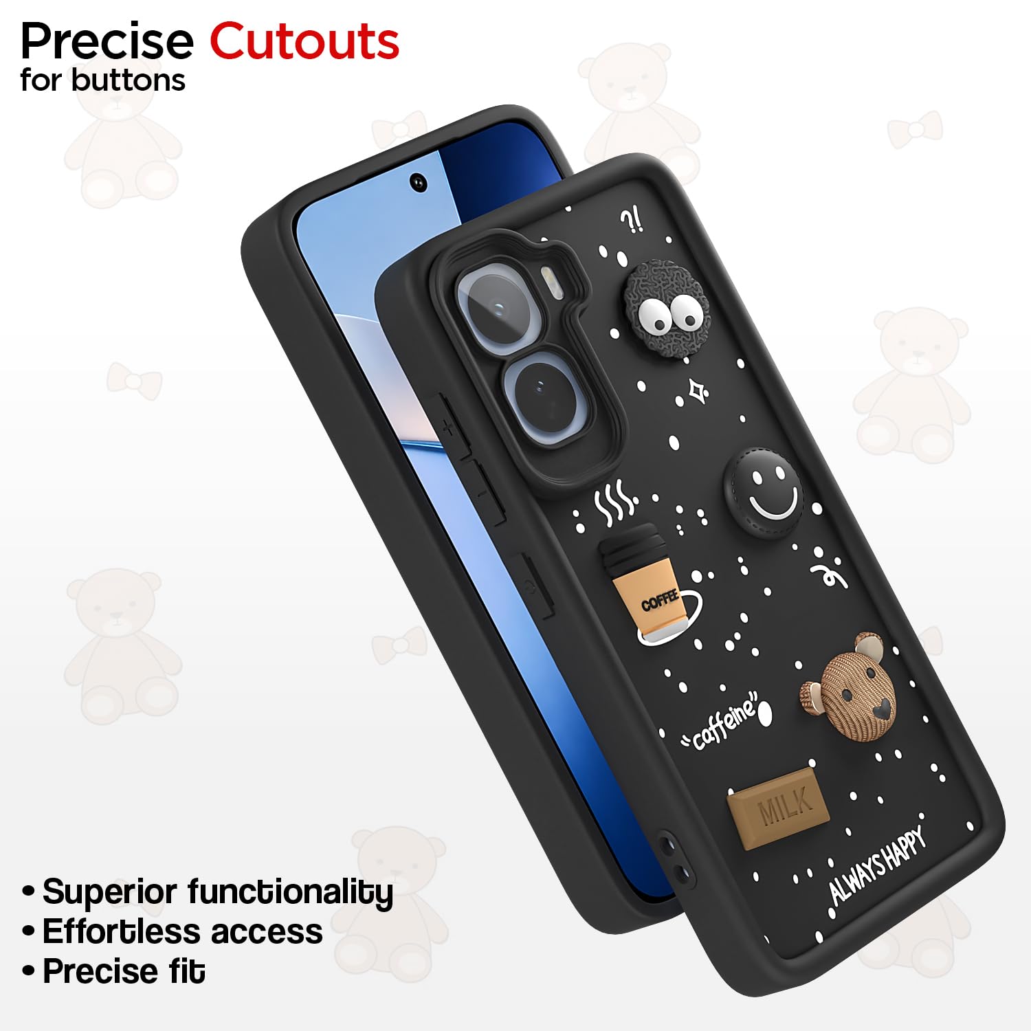 Vivo T5 Pro 5G/3D mobile cover in black by Pikkme – photo 6