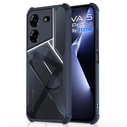 Pikkme blue Clear phone cover for Tecno Pova 5/Pova 5 Pro 5G