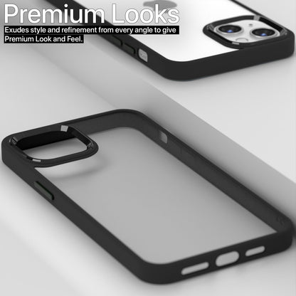 Pikkme iPhone 14 Chrome Metal Ring Back Cover (Black)