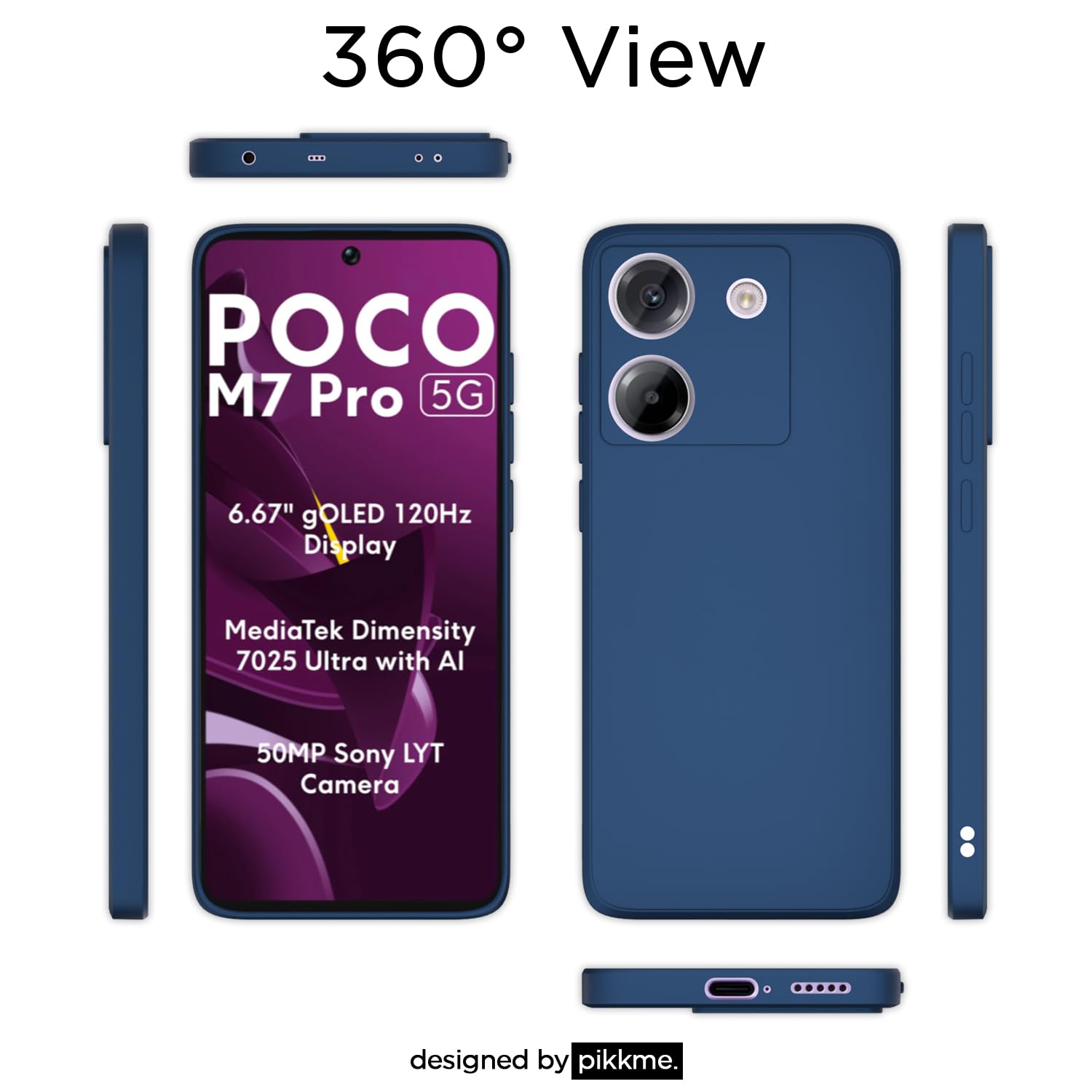 Pikkme Poco M7 Pro 5G blue mobile back cover – photo 4