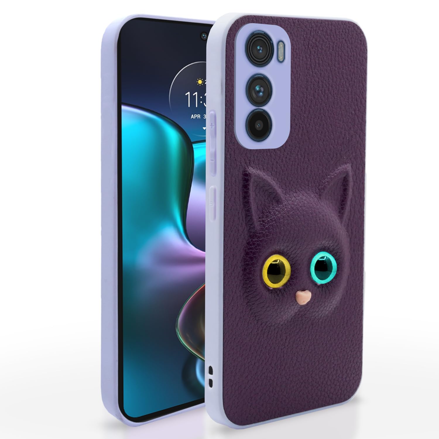 Purple Cat mobile cover for Moto Edge 30 – Pikkme