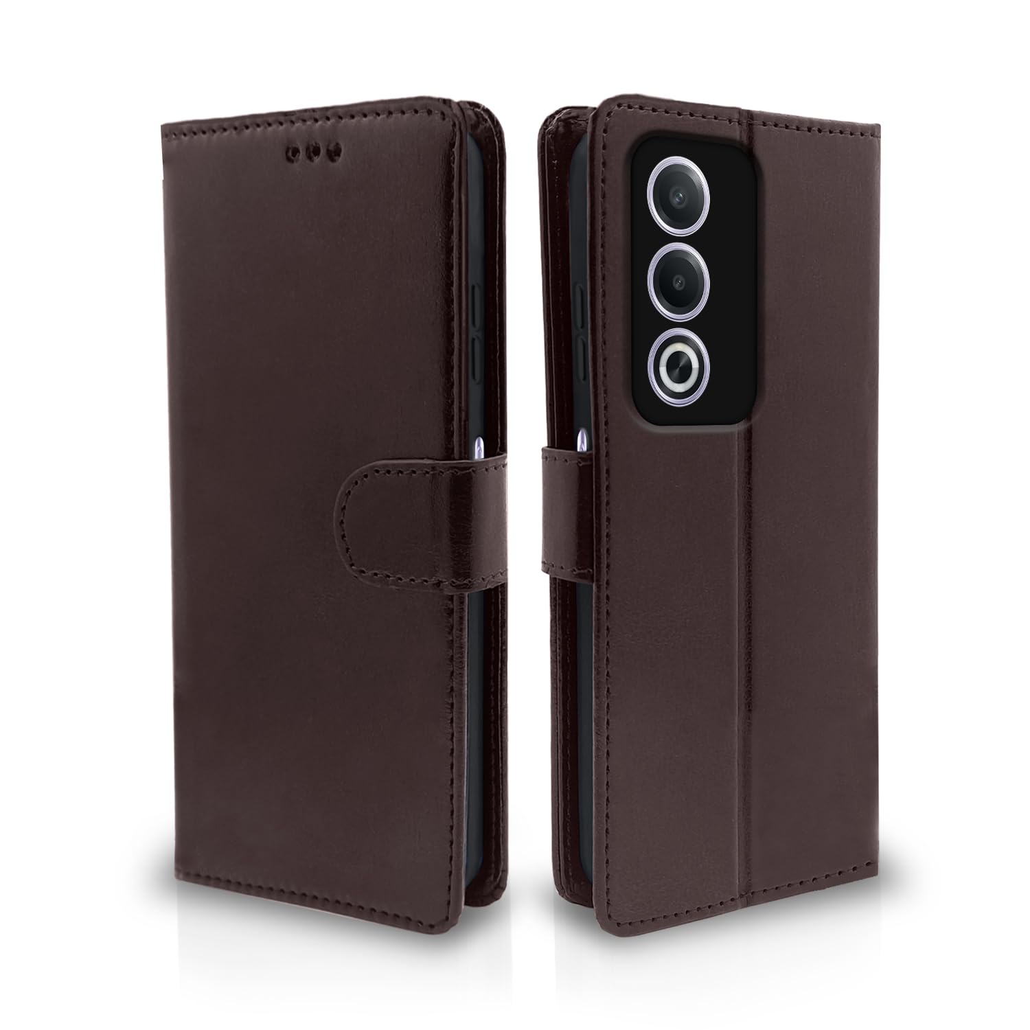 Oppo A3 Pro 5G flip cover in coffee by Pikkme