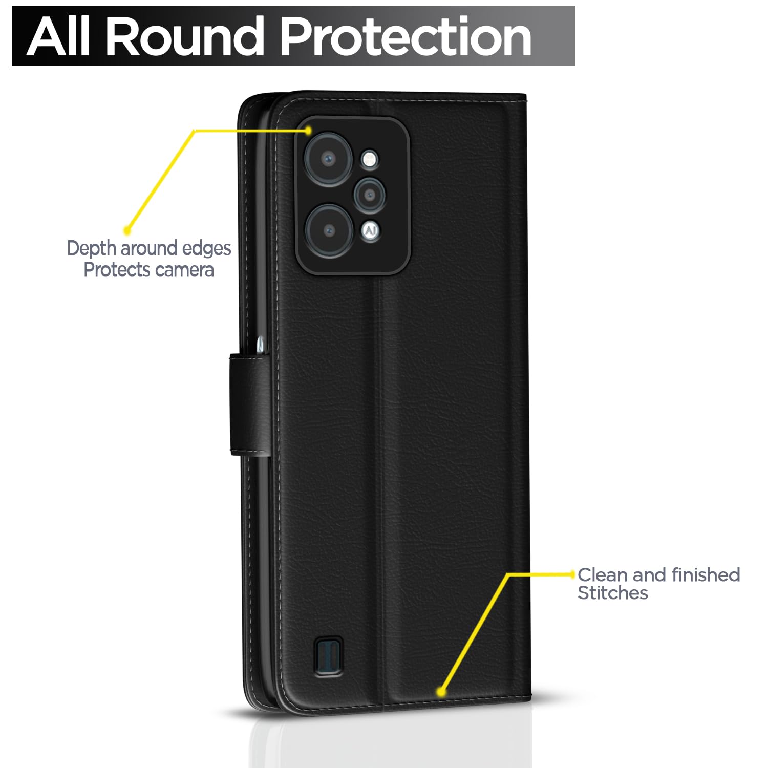 Black Wallet mobile flip cover for Realme C31 – Pikkme – photo 4