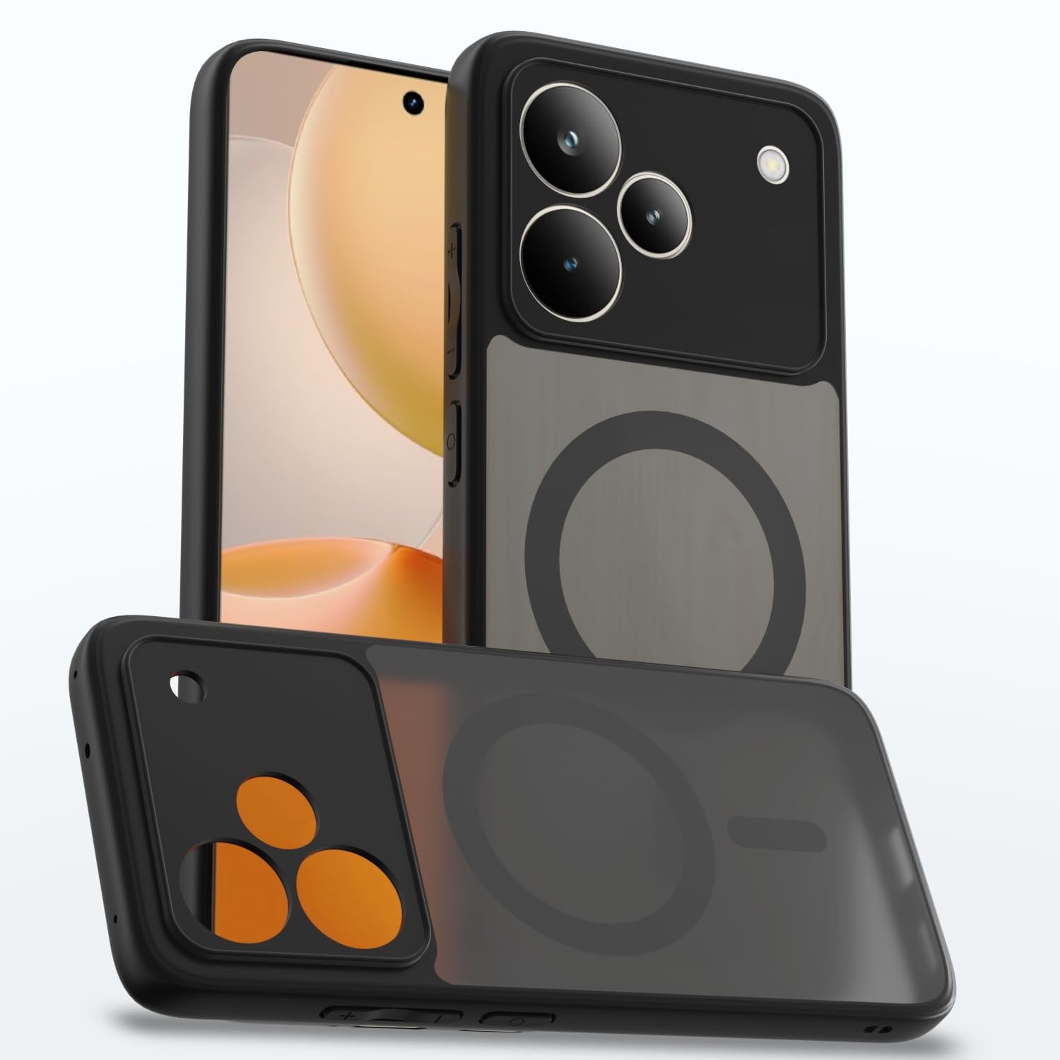 Black smoke mag-safe mobile back cover for Realme P4 Pro 5G – Pikkme