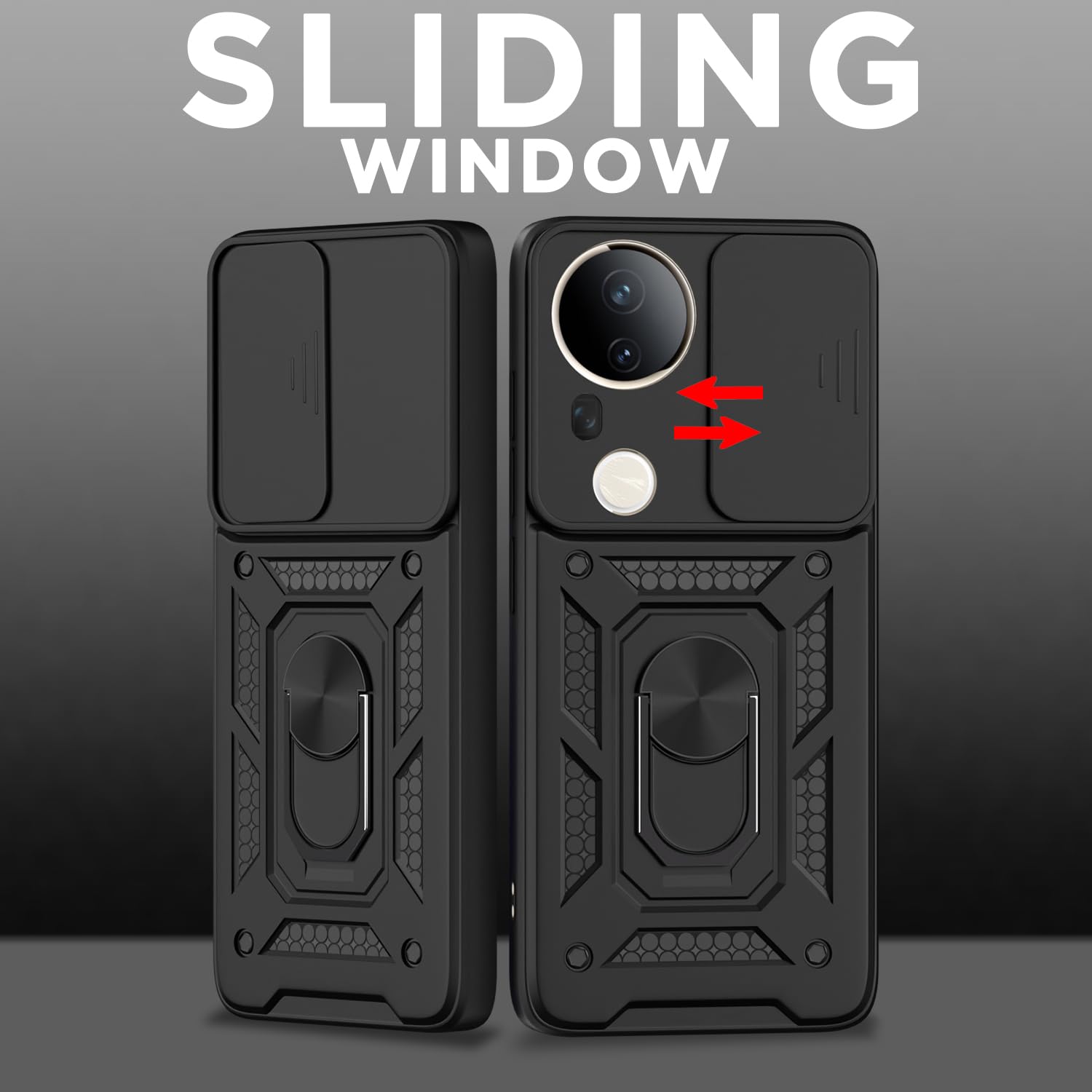 Pikkme Vivo T4 Ultra 5G D10 Tough Armor Back Cover (Black)