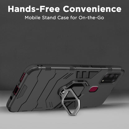 Pikkme Samsung Galaxy M31 / M31 Prime / F41 D5 Tough Armor Back Cover | Black