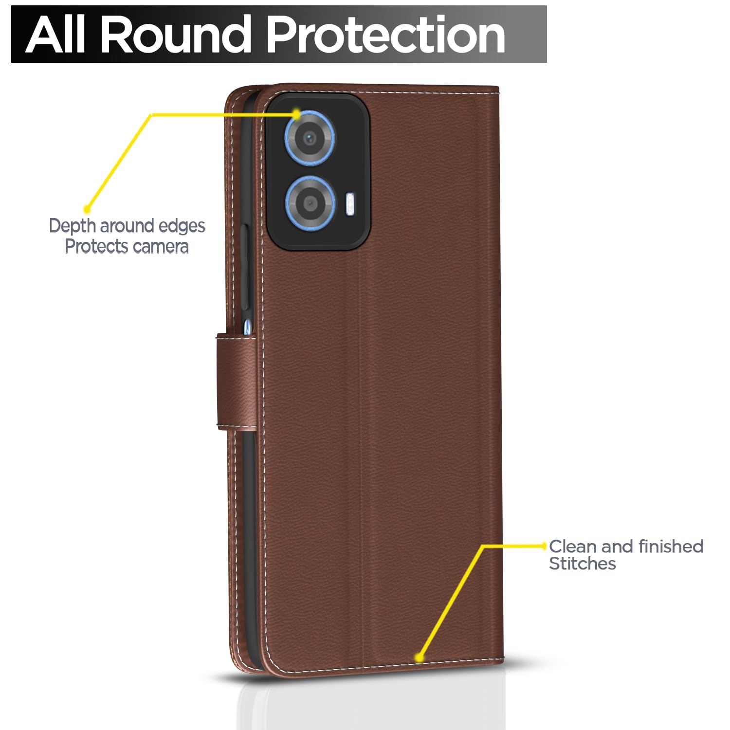 Pikkme tan mobile flip cover for Moto G34/G45 5G – photo 4