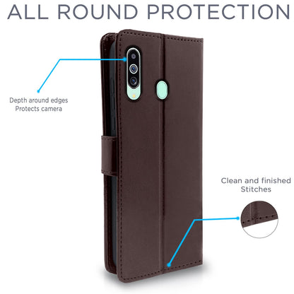 Pikkme Samsung Galaxy M40 Vintage Flip Cover (Coffee)