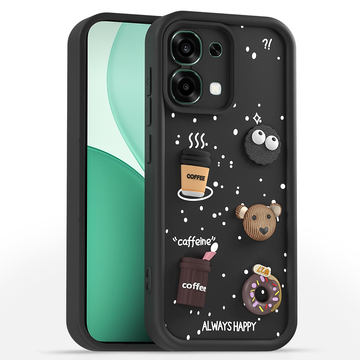 Pikkme black Silicone mobile cover for Oppo F31 5G/F33 5G/3D