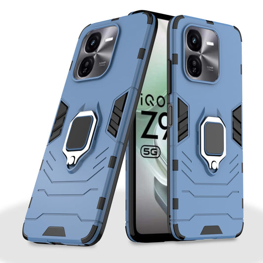 Pikkme iQOO Z9X 5G D5 Tough Armor Back Cover (Blue)