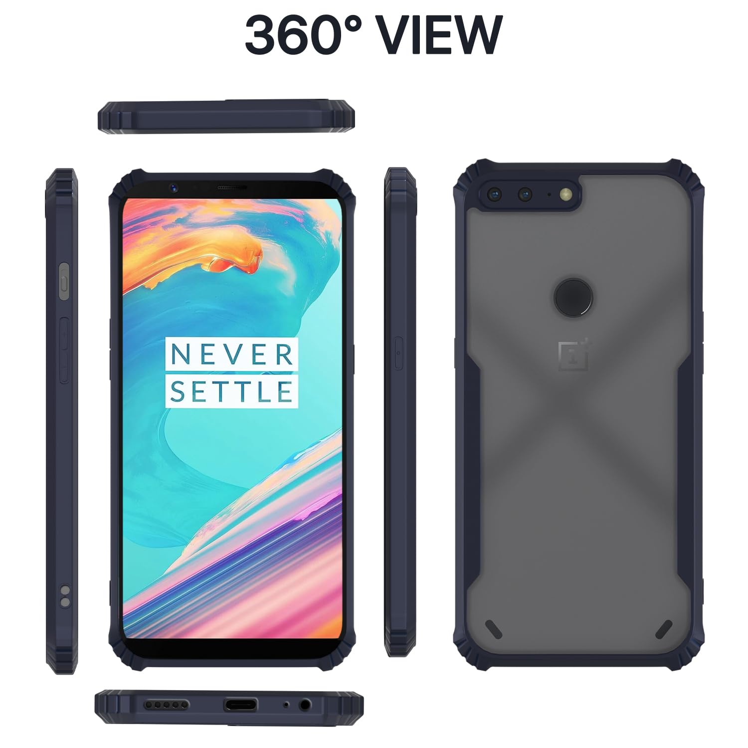 Pikkme OnePlus 5T Eagle Back Cover (Blue)