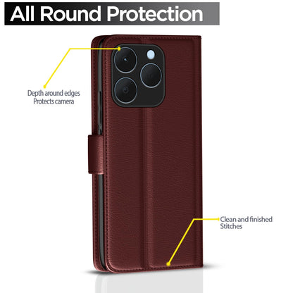 Pikkme brown Wallet mobile flip cover for Realme 15T/Narzo 90 5G – photo 4