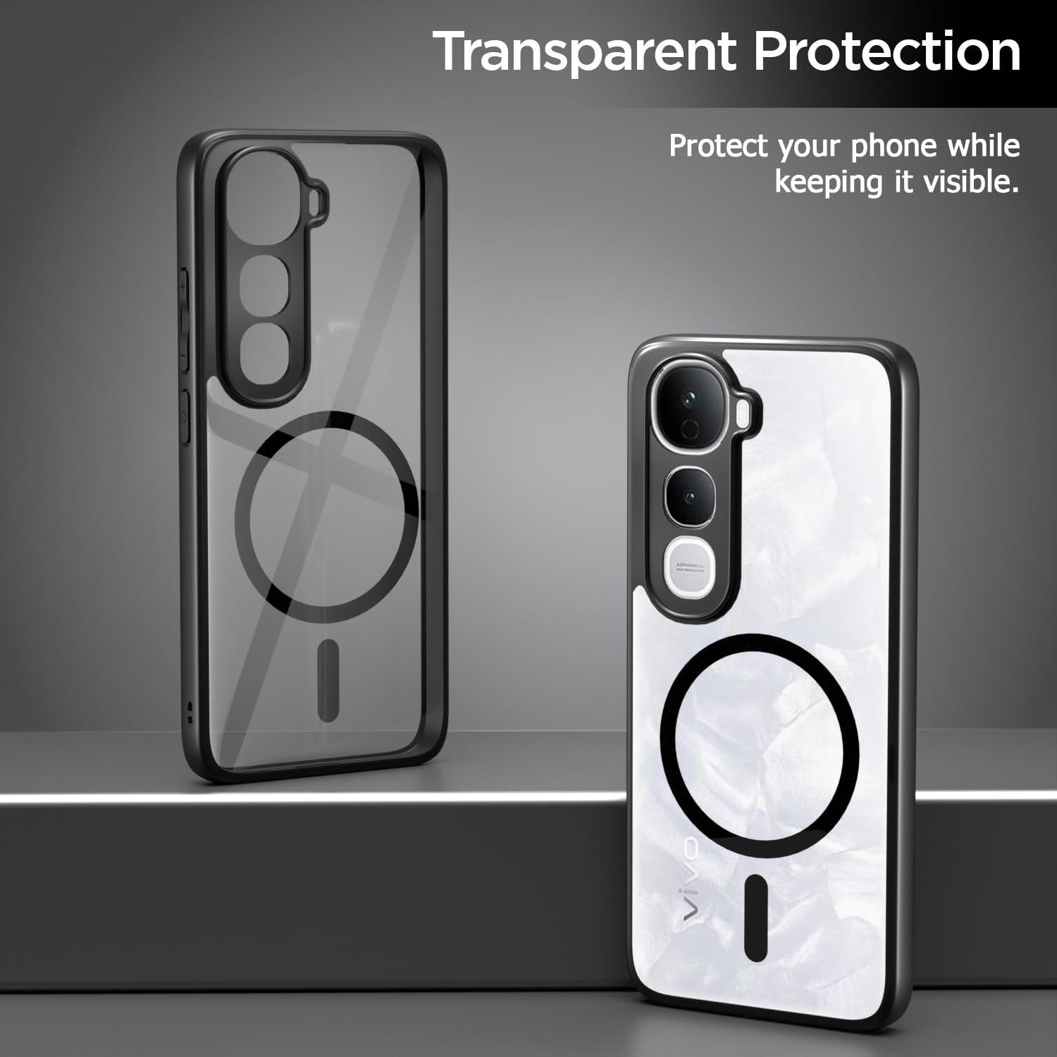 Pikkme black mag-safe MagSafe back cover for Vivo Y400 Pro 5G – photo 3